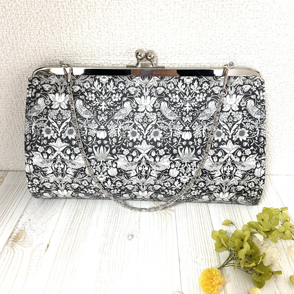 セミオーダー＊ がま口クラッチバッグ ショルダー付き | greenish