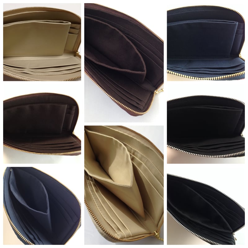 L字ファスナー長財布、ハンドメイド、帆布モカ、ファンシーツイード PELLE BORSA ペレボルサ 財布 L字ファスナー長財布 フィーネ