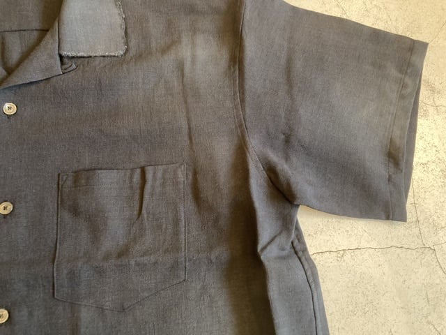 トップス ANCELLM \"MELANGE OPEN COLLAR SS SHIRT ANCELLM - MELANGE OPEN COLLAR SS SHIRT/NAVY | NapsNote