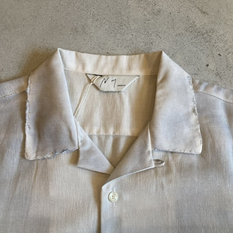 トップス ANCELLM \"MELANGE OPEN COLLAR SS SHIRT ANCELLM - MELANGE OPEN COLLAR SS SHIRT/NAVY | NapsNote
