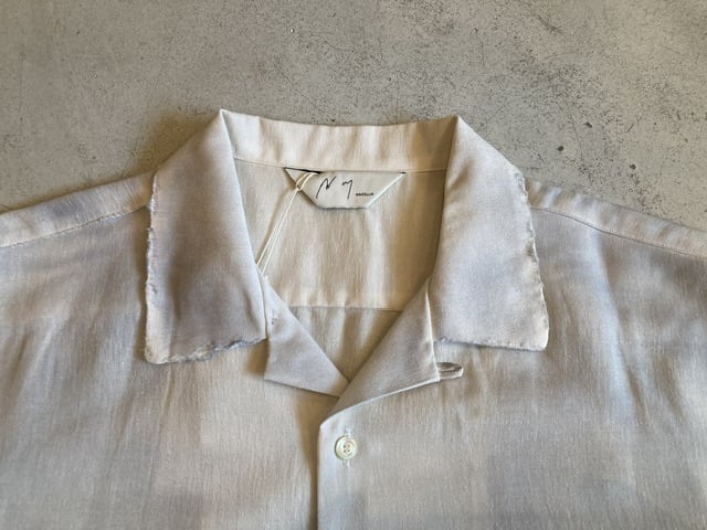 トップス ANCELLM \"MELANGE OPEN COLLAR SS SHIRT ANCELLM - MELANGE OPEN COLLAR SS SHIRT/NAVY | NapsNote