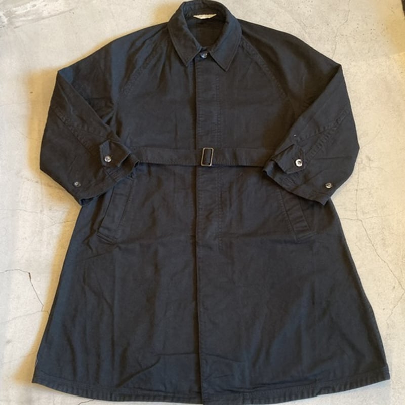 新品 ancellm DRILL BALMACAAN COAT BLACK DRILL BALMACAAN COAT(BEIGE)