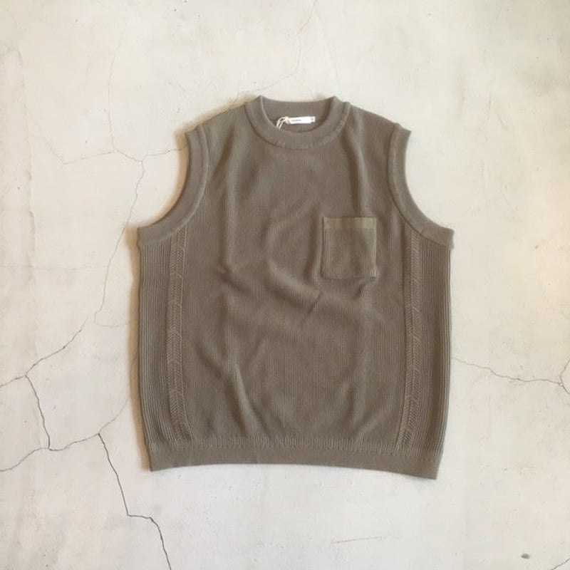 YASHIKI】Wakakusa Knit Vest/カーキ | sunday people