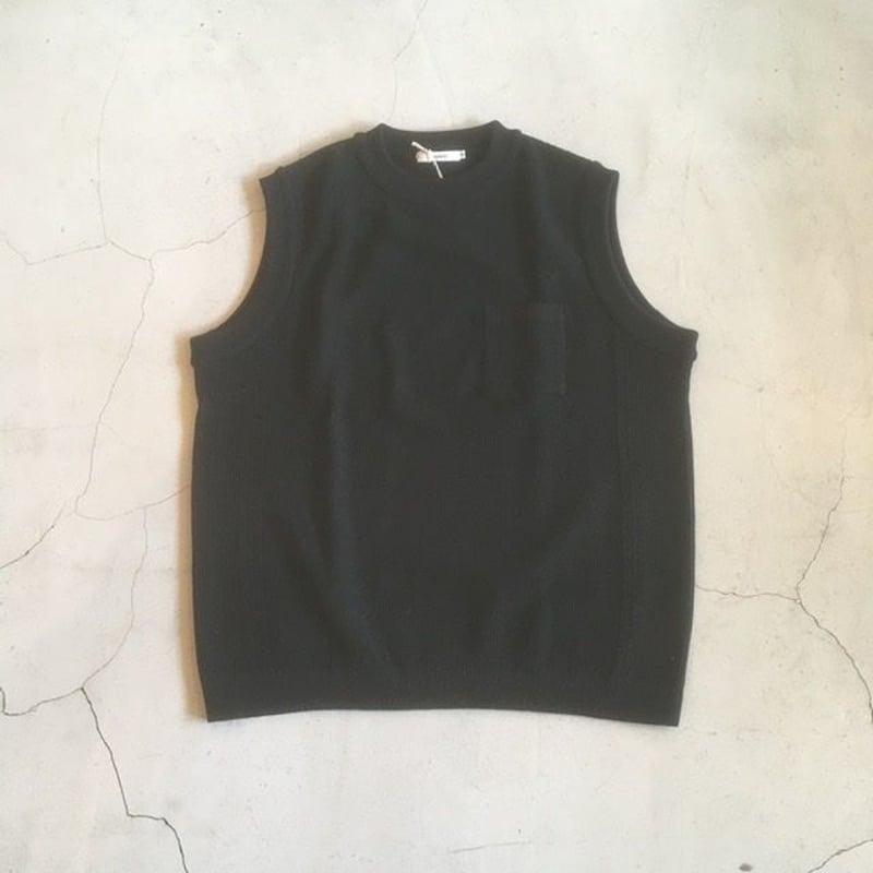ベスト YASHIKI Wakakusa Knit Vest 20ss YASHIKI】Wakakusa Knit Vest/ブラック | sunday people