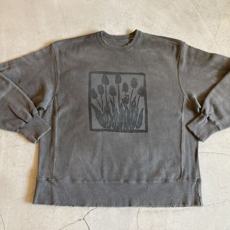 ANCELLM】DYED DAMAGE FLOWER PT SWEAT SHIRTS | s ANCELLM】DYED DAMAGE FLOWER PT SWEAT SHIRTS | s
