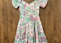 レトロ　花柄　ロング　USA ワンピース　vintage ヴィンテージ  古着　ドレス　パーティー　舞台　ダンス　衣装　パーティー　カントリー　ガーリー/club723 (N36)