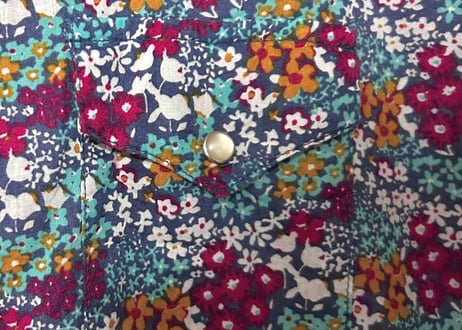 花柄 小花柄 シャツ 半袖 胸ポケット カラフル レトロ カントリー おしゃれ かわいい USA ヴィンテージ used vintage 古着/club723 クラブ723(N700)