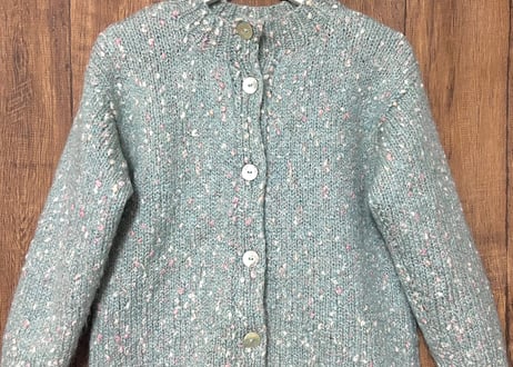 ニット カーディガン カーデ 長袖 カラフル レトロ カントリー ガーリー 個性的 おしゃれ かわいい ヴィンテージ vintage used 古着/club723 クラブ723(N722)