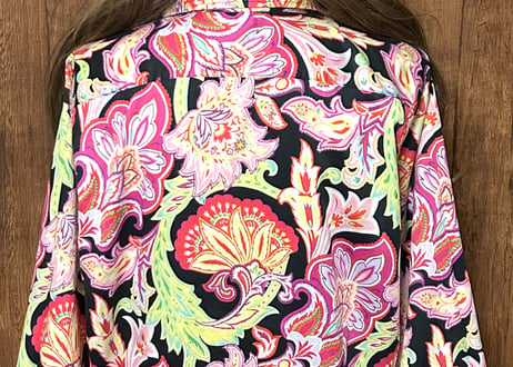 Ralph Lauren ラルフ ローレン 柄 シャツ 七分袖 七分 ヴィンテージ カラフル レトロ ヒッピー 個性的 おしゃれ かわいい used vintage 古着/club723(N569)