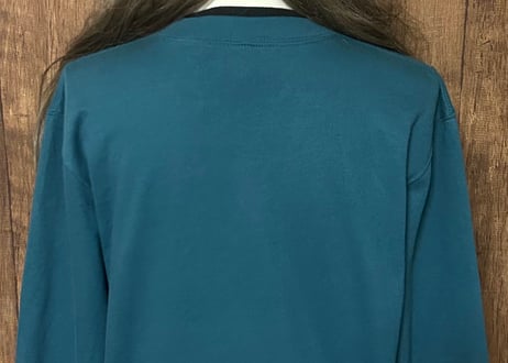 刺繍 スウェット スエット トレーナー 秋 葉 装飾 二重襟 グリーン レトロ おしゃれ ヴィンテージ USA vintage used 古着/club723 クラブ723(N709)