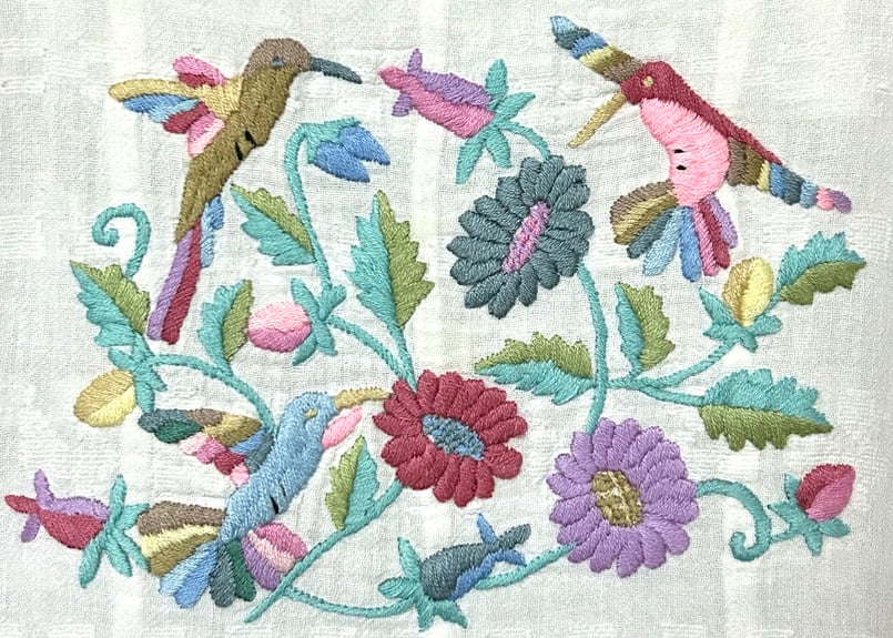 美品 vintage 刺繍トップス 古着 古着 ビンテージ 70s ハンドメイド 花柄 刺繍 ヒッピー 長袖 シャツの