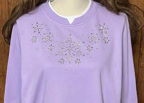 スウェット トレーナー パステル ミルキー パープル  装飾 二重襟 個性的 おしゃれ かわいい ヴィンテージ USA vintage used 古着/club723 クラブ723(N583)