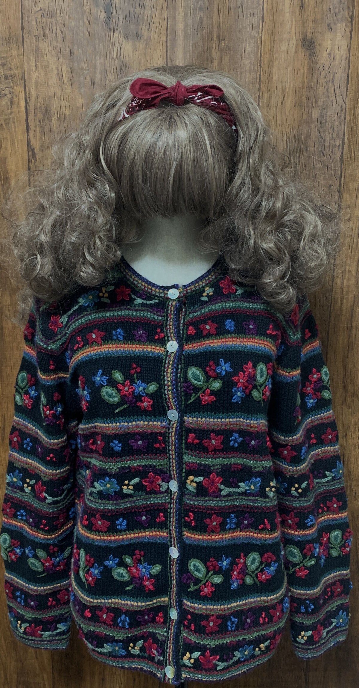 カラフル刺繍 ニットカーディガン FREAK'S STORE ニット セーター 花刺繍ニットカーディガン