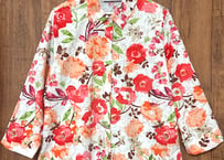 花柄 シャツ 七分 七分袖 カラフル レトロ おしゃれ かわいい かっこいい 個性的 ヴィンテージ USA used vintage 古着/club723 クラブ723(N693)