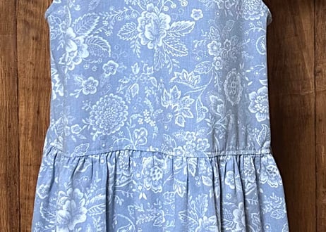 花柄 ロング ワンピース ジャンパースカート 袖なし ポケット ヴィンテージ レトロ カントリー おしゃれ かわいい USA vintage used 古着/club723 クラブ723(N625)