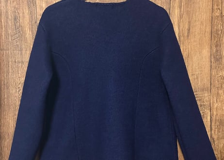 ウール ニット カーディガン カーデ 紺 ネイビー ヴィンテージ レトロ カントリー シンプル おしゃれ かわいい USA vintage used 古着/club723 クラブ723(N611)