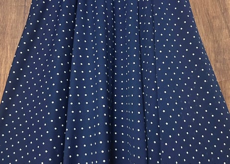 ドット柄 水玉 ワンピース 紺 ネイビー ヴィンテージ レトロ クラシカル ロマンチック ガーリー おしゃれ かわいい USA vintage used 古着/club723 クラブ723(N698)