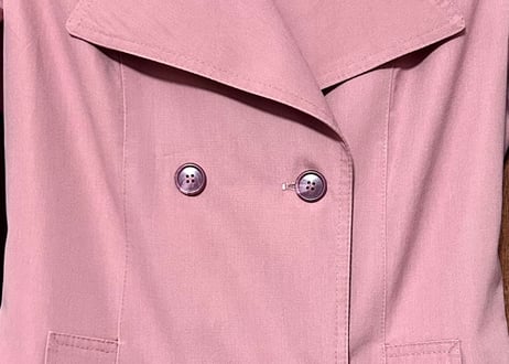 トレンチ コート アウター 上着 ピンク ヴィンテージ レトロ ガーリー クラシカル おしゃれ かわいい USA vintage used 古着/club723 クラブ723(N632)