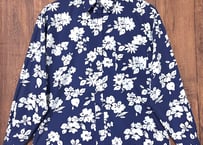 GAP ギャップ 花柄 総柄 シャツ 紺 ネイビー 長袖 胸ポケット ヴィンテージ オールド レトロ おしゃれ かわいい かっこいい 古着/club723 クラブ723(N805)
