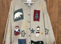 Nougat Sugarクリスマスリース刺繍長袖ニットセーター Nougat Sugarクリスマスリース刺繍長袖ニットセーター