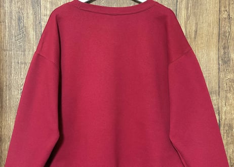 くま テディベア スウェット トレーナー 赤 レトロ カントリー ガーリー ファンシー おしゃれ かわいい ヴィンテージ vintage used 古着/club723 クラブ723(N615)