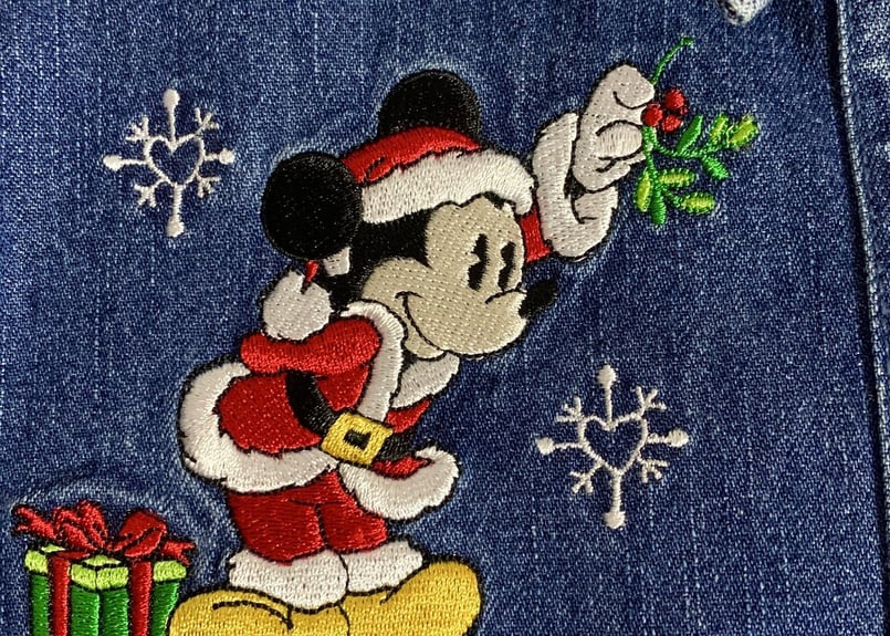ディズニー クリスマス 刺繍 デニム シャツ ミッキー ミニー ...