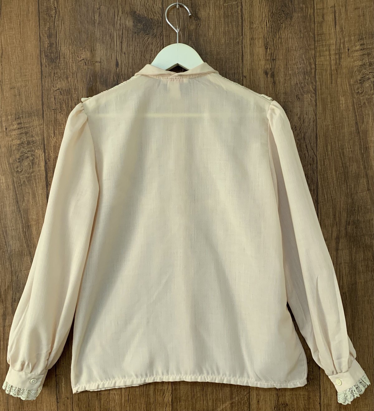 レース ブラウス ベージュ 長袖 ヴィンテージ vintage 古着 クラシカル