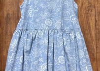 花柄 ロング ワンピース ジャンパースカート 袖なし ポケット ヴィンテージ レトロ カントリー おしゃれ かわいい USA vintage used 古着/club723 クラブ723(N625)