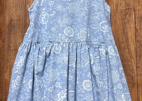 花柄 ロング ワンピース ジャンパースカート 袖なし ポケット ヴィンテージ レトロ カントリー おしゃれ かわいい USA vintage used 古着/club723 クラブ723(N625)
