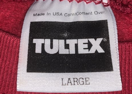 90年代　90s TULTEX スウェット　スエット　トレーナー　赤　カントリー　動物　アニマル　キャラクター　USA ヴィンテージ vintage used 古着/club723(N172)
