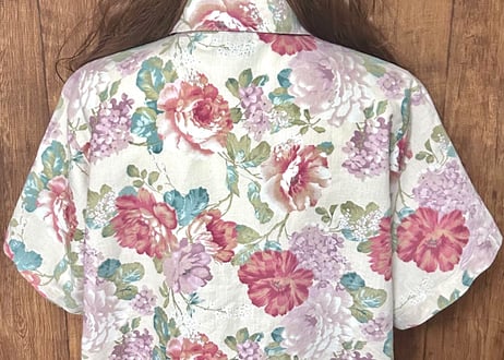 花柄 シャツ 半袖 カラフル レトロ カントリー ガーリー 個性的 おしゃれ かわいい USA ヴィンテージ used vintage 古着/club723 クラブ723(N786)
