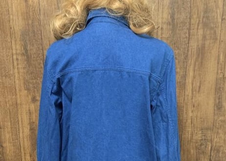 デニム　ジャケット　ブルゾン　アウター　花　刺繍　装飾　ストレッチ　ポケット付き　アメリカ　USA vintage used  古着/ club723(N75)