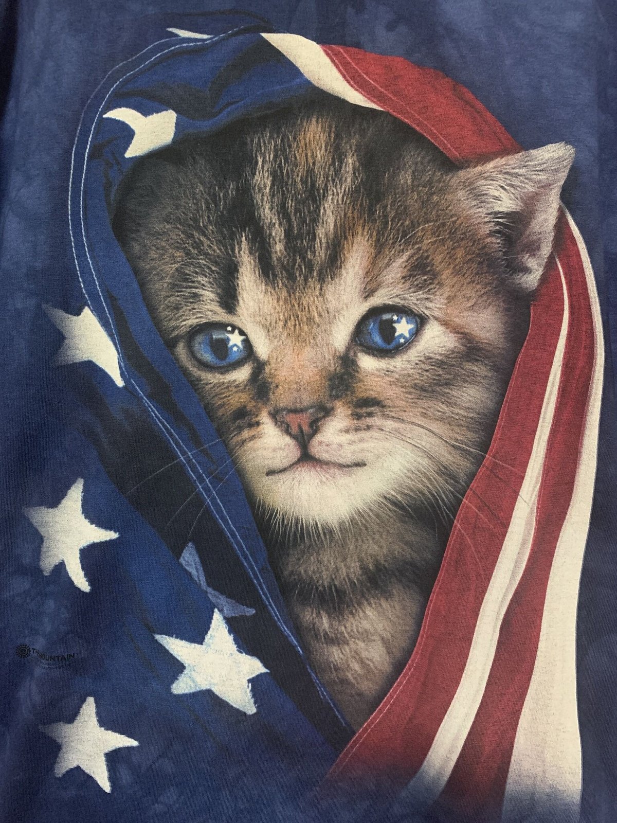 the mountain ネコ 猫 ねこ Tシャツ 半袖 タイダイ 紺 ネイビー 染め