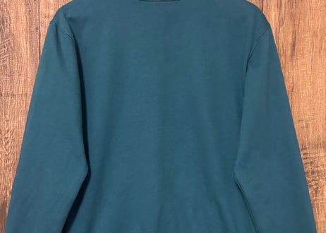 刺繍 スウェット スエット トレーナー 秋 葉 装飾 二重襟 グリーン レトロ おしゃれ ヴィンテージ USA vintage used 古着/club723 クラブ723(N709)