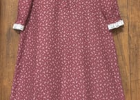 ヴィンテージ ロング ワンピース レース ワインレッド えんじ レトロ カントリー ガーリー クラシカル おしゃれ かわいい USA 古着/club723 クラブ723(N635)