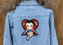 ベティ Bettyboop デニム シャツ 長袖 半袖 アメリカン カジュアル レトロ ロック ロカビリー USA ヴィンテージ vintage used 古着/club723(N288)