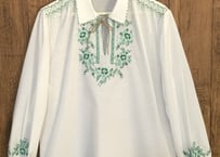 レース ブラウス ベージュ 長袖 ヴィンテージ vintage 古着 クラシカル