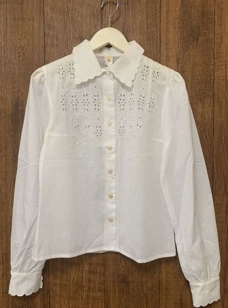 ハンガリー ヨーロッパ 白 カットワーク 刺繍 ブラウス 長袖