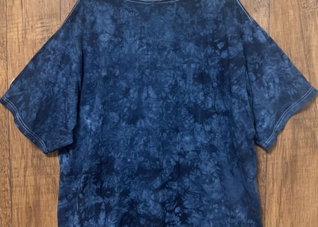 ミッキー ディズニー キャラ Tシャツ 半袖 タイダイ 紺 ネイビー 大きめ 大きい ビッグ big かわいい アメリカン ロック レトロ used vintage 古着/club723(N321)