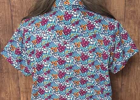 花柄 小花柄 シャツ 半袖 胸ポケット カラフル レトロ カントリー おしゃれ かわいい USA ヴィンテージ used vintage 古着/club723 クラブ723(N700)