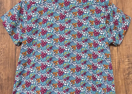 花柄 小花柄 シャツ 半袖 胸ポケット カラフル レトロ カントリー おしゃれ かわいい USA ヴィンテージ used vintage 古着/club723 クラブ723(N700)