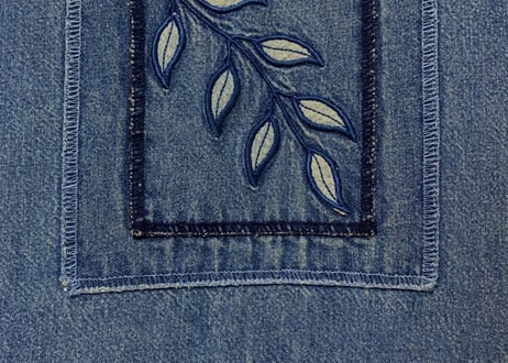 刺繍 デニム ワンピース 葉 ジャンパースカート ジャンスカ レトロ カントリー アメリカン USA ヴィンテージ vintage used 古着/club723(N301)