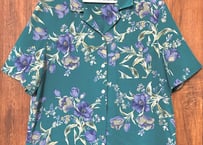 花柄 シャツ 半袖 シルク 胸ポケット ヴィンテージ カラフル レトロ おしゃれ かわいい かっこいい USA used vintage 古着/club723 クラブ723(N789)