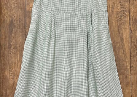 ロング マキシ ワンピース エディーバウアー EddieBauer ジャンパースカート チェック ポケット ヴィンテージ レトロ 古着/club723 クラブ723(N629)
