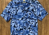 アロハ　ハワイアン　ボタニカル　半袖　レーヨン　テロテロ　シャツ　車　個性的　アメリカ　USA ヴィンテージ vintage used ユーズド 古着/ club723(N52)
