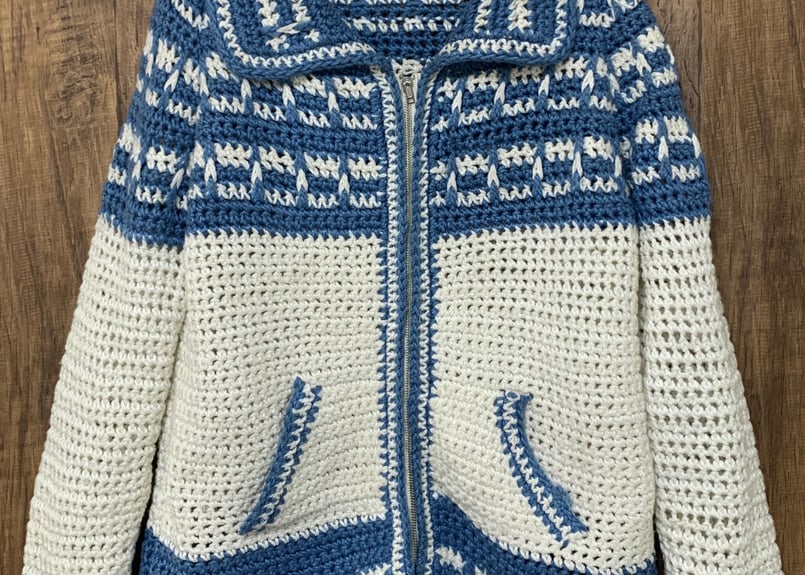  Blue ニット カーディガンanytee vintageヴィンテージ 70s 70年代 シアーズ ストアブランド 水色 青 ライトブルー