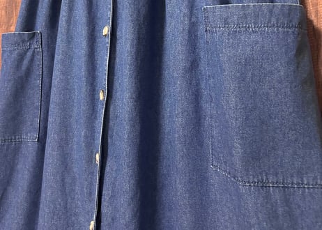 デニム ロング マキシ ワンピース レース 半袖 ヴィンテージ レトロ カントリー ガーリー おしゃれ かわいい USA vintage used 古着/club723 クラブ723(N679)