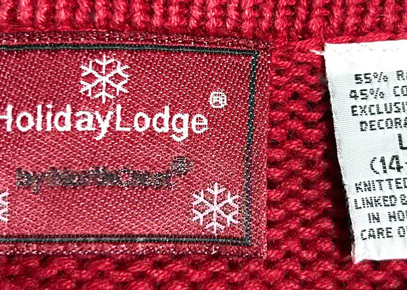 クリスマス アグリー ニット カーディガン カーデ 赤 刺繍 スノーマン