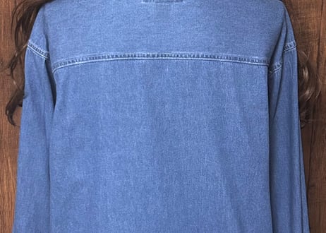 刺繍 デニム シャツ くま テディベア 長袖 ヴィンテージ レトロ カントリー ファンシー 個性的 おしゃれ かわいい USA used vintage 古着/club723 クラブ723(N788)