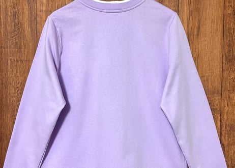スウェット トレーナー パステル ミルキー パープル  装飾 二重襟 個性的 おしゃれ かわいい ヴィンテージ USA vintage used 古着/club723 クラブ723(N583)